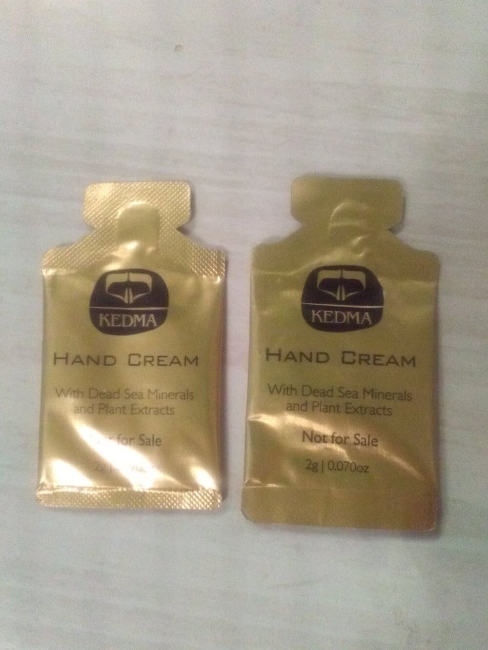 5 KEDMA SAMPLES HAND CREAM-DEAD SEA MINERALS & PLANT EXTRACTS-0.07 oz / 2 g EACH
